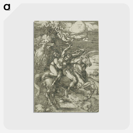 アートポストカード-The Abduction of Proserpine on a Unicorn - アルブレヒト デューラー Postcard.