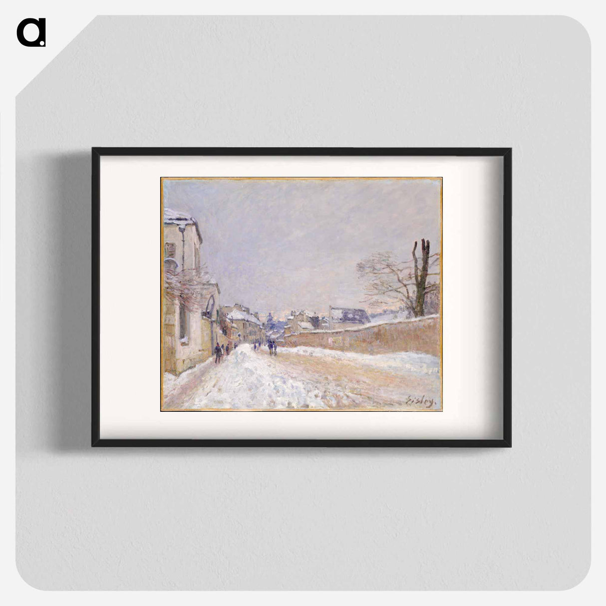 Rue Eugène Moussoir at Moret: Winter - アルフレッド シスレー Poster.