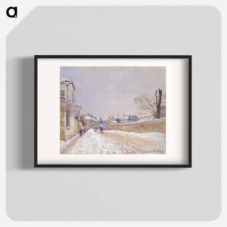 アートポスター-Rue Eugène Moussoir at Moret: Winter - アルフレッド シスレー Poster.