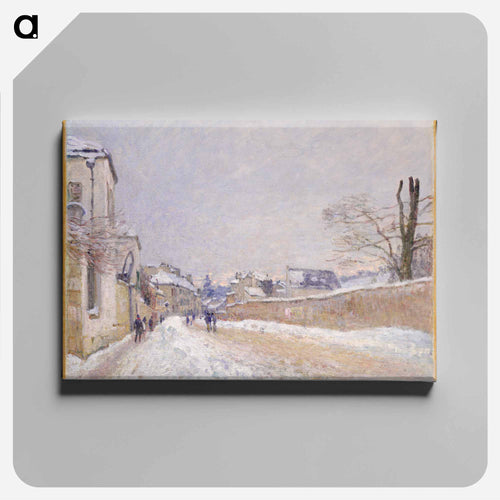 Rue Eugène Moussoir at Moret: Winter - アルフレッド シスレー Canvas.