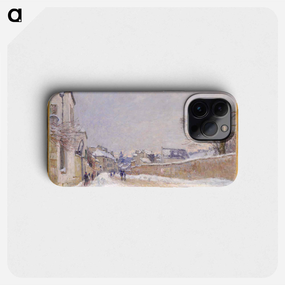 Rue Eugène Moussoir at Moret: Winter - アルフレッド シスレー Phone Case.