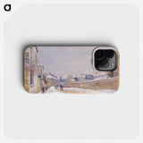 Rue Eugène Moussoir at Moret: Winter - アルフレッド シスレー Phone Case.