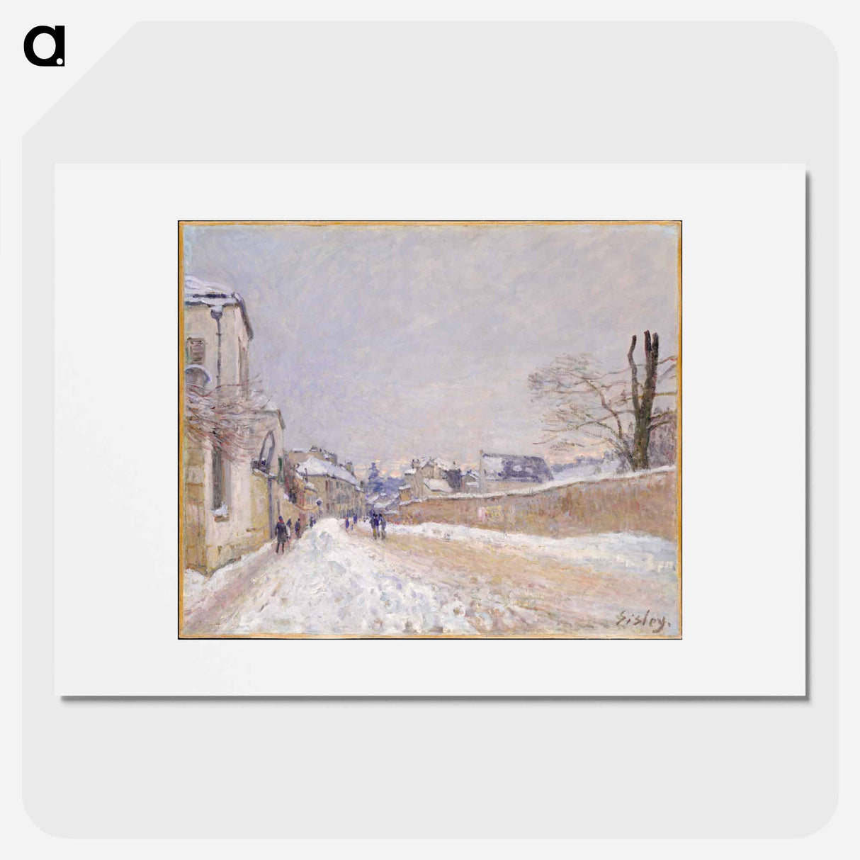 Rue Eugène Moussoir at Moret: Winter - アルフレッド シスレー Poster.