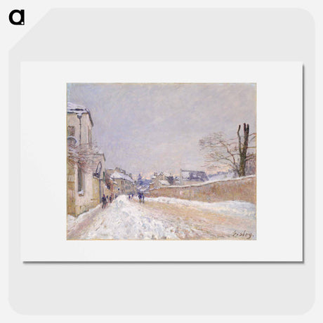 アートポスター-Rue Eugène Moussoir at Moret: Winter - アルフレッド シスレー Poster.