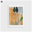 アートポストカード-Cypresses and Houses at Cagnes - アメデオ モディリアーニ Postcard.