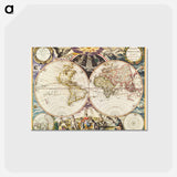 アートポストカード-Map of France, Spain, and Portugal; Switzerland in cantons; Island of Corsica - アンティーク地図 Postcard.