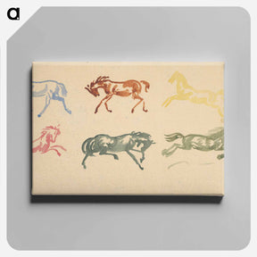アートパネル-Sketched of galloping horses - アーノルド ピーター ワイズ クビンチャン Canvas.