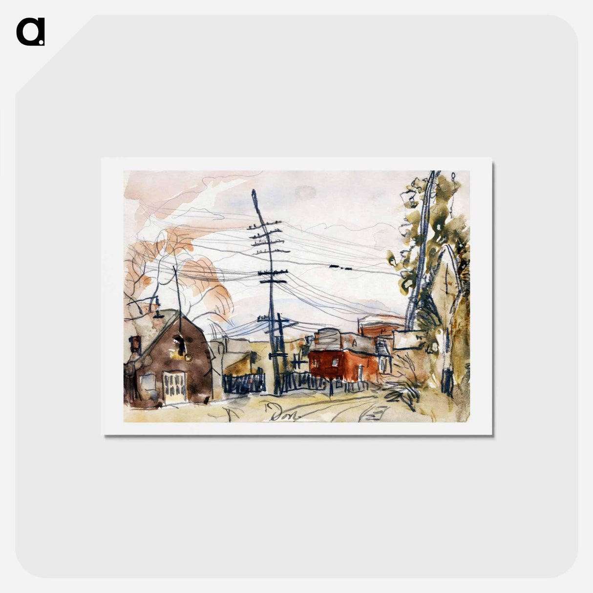 アートポストカード-Fall Brook Railroad - アーサー ダヴ Postcard.