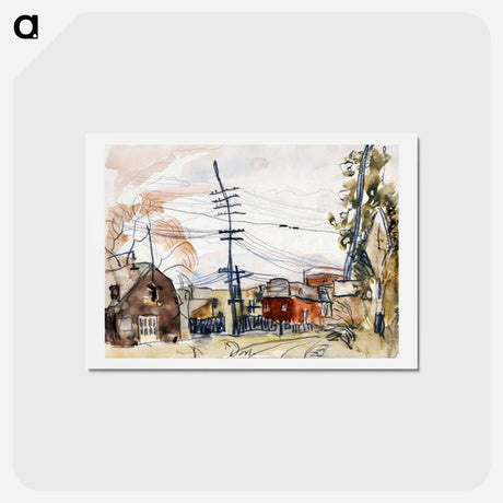 アートポストカード-Fall Brook Railroad - アーサー ダヴ Postcard.