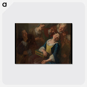 アートポストカード-Teasing a Sleeping Girl - カラヴァッジョ Postcard.
