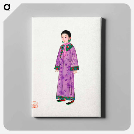 アートパネル-Woman in Purple Manchu Robe
 - 中国の衣装 Canvas.