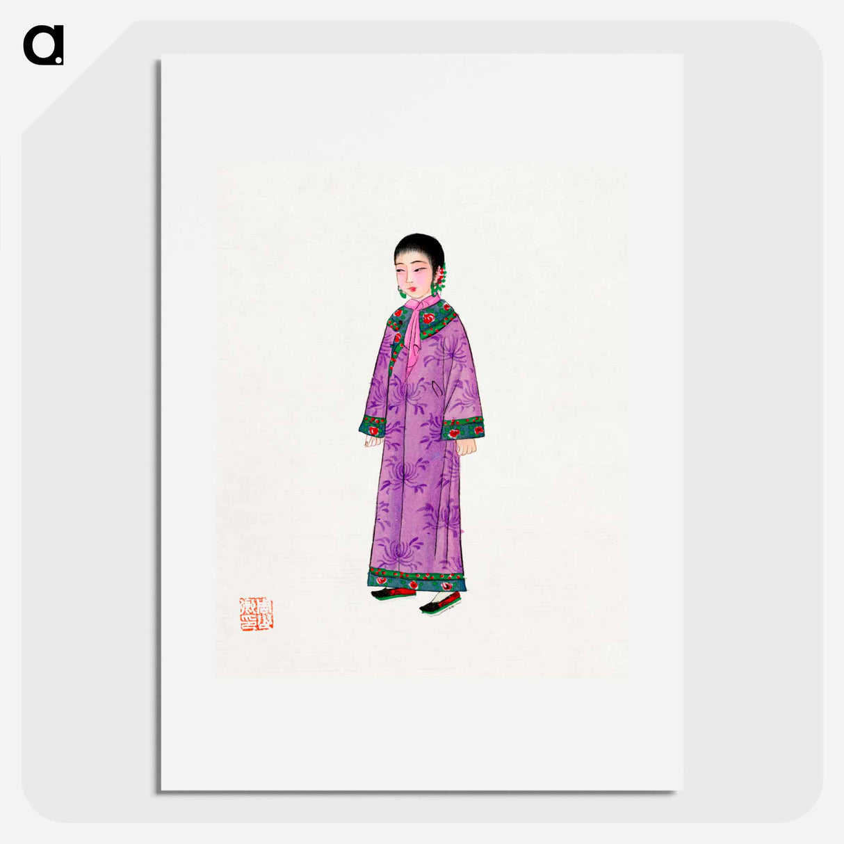 アートポスター-Woman in Purple Manchu Robe
 - 中国の衣装 Poster.