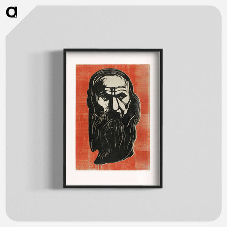 アートポスター-Head of an Old Man with Beard - エドヴァルド ムンク Poster.