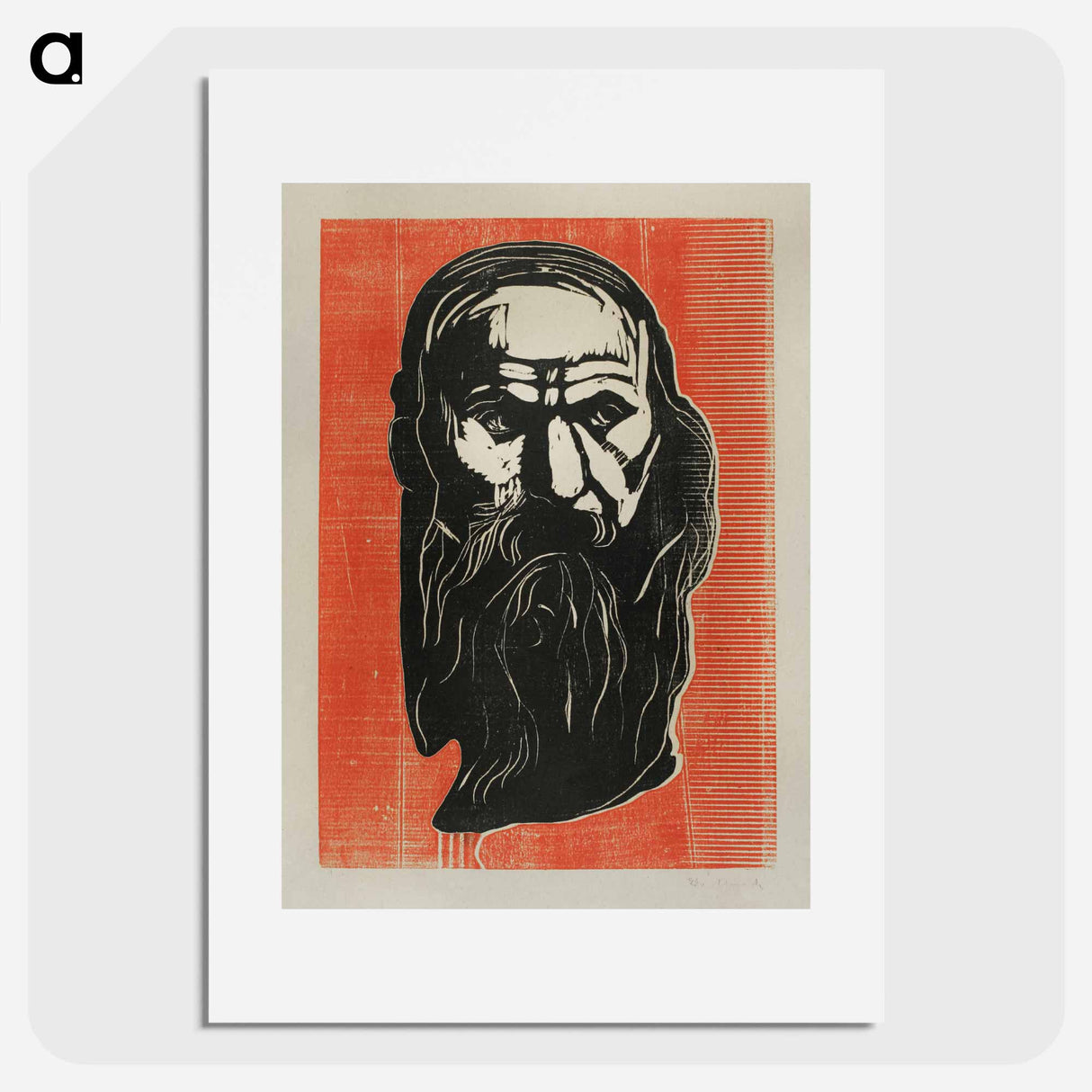 Head of an Old Man with Beard - エドヴァルド ムンク Poster.