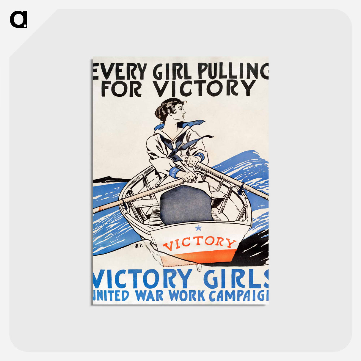 アートポストカード-Every Girl Pulling for Victory - エドワード ペンフィールド Postcard.