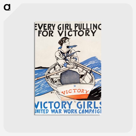 アートポストカード-Every Girl Pulling for Victory - エドワード ペンフィールド Postcard.