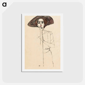 アートポストカード-Portrait of a Woman - エゴン シーレ Postcard.