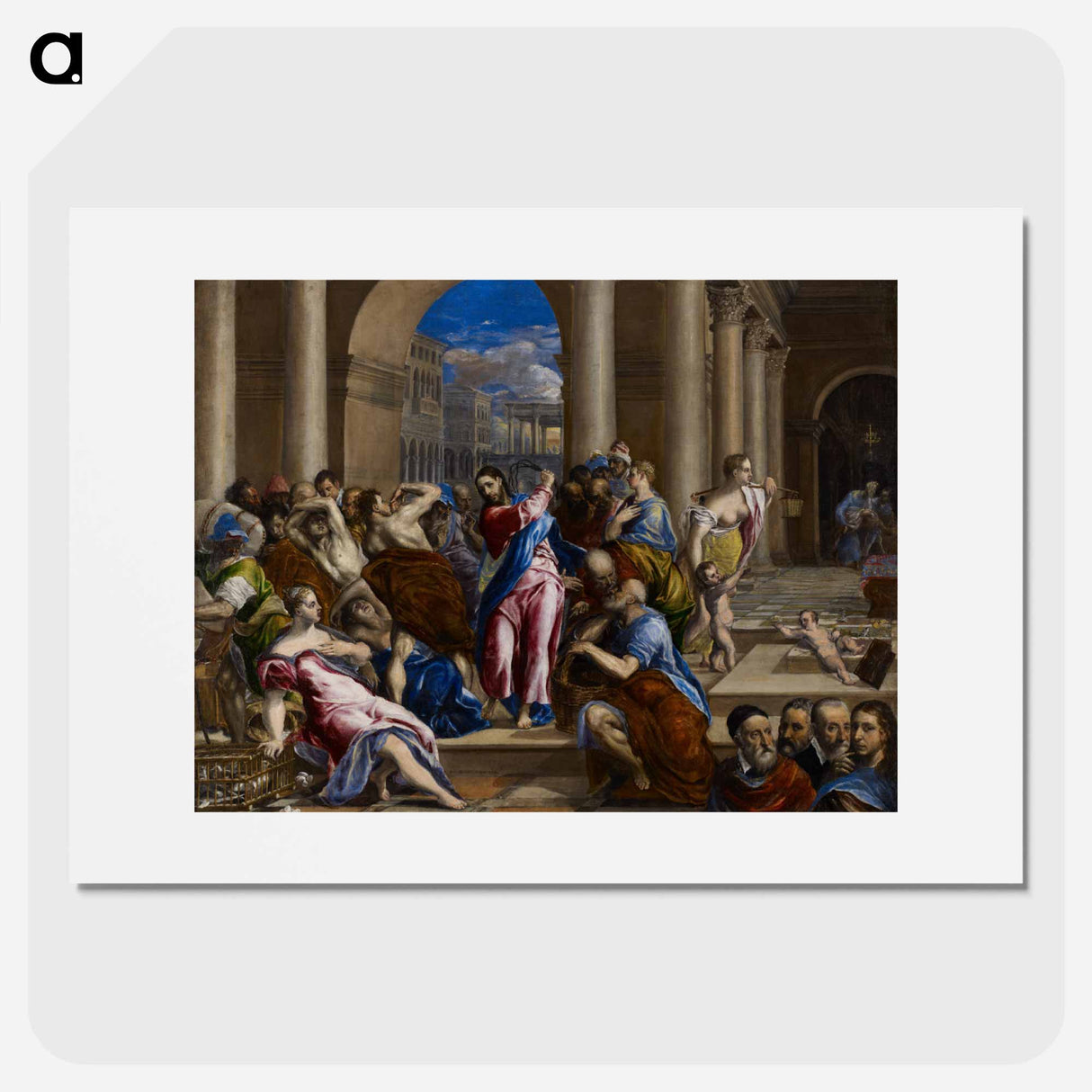 Christ Driving the Money Changers from the Temple - エル グレコ Poster.