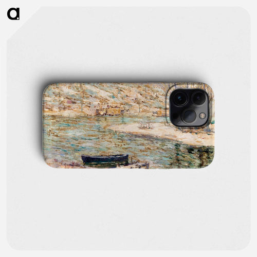 River Scene-Boat and Trees - アーネスト ローソン Phone Case.