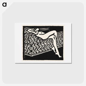 アートポストカード-Nude Girl Lying on a Sofa - エルンスト ルートヴィヒ キルヒナー Postcard.