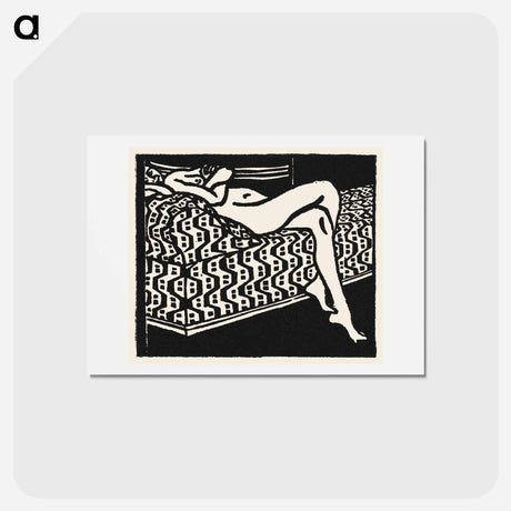アートポストカード-Nude Girl Lying on a Sofa - エルンスト ルートヴィヒ キルヒナー Postcard.