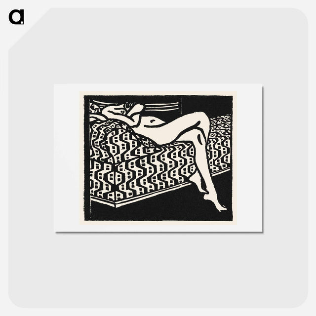 アートポストカード-Nude Girl Lying on a Sofa - エルンスト ルートヴィヒ キルヒナー Postcard.