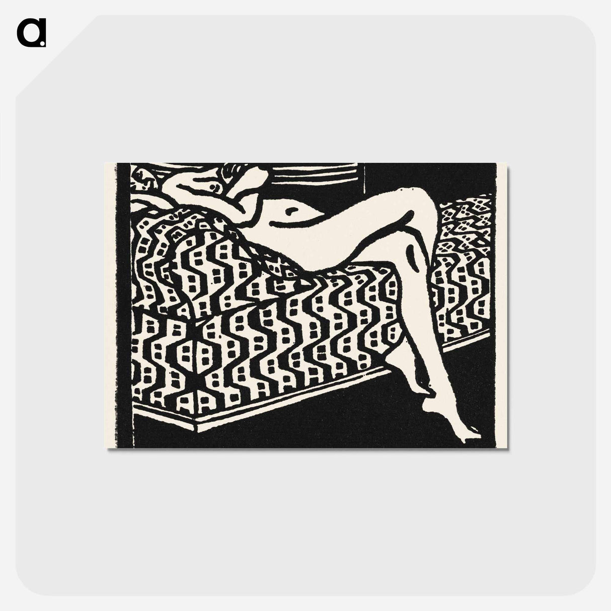 アートポストカード-Nude Girl Lying on a Sofa - エルンスト ルートヴィヒ キルヒナー Postcard.