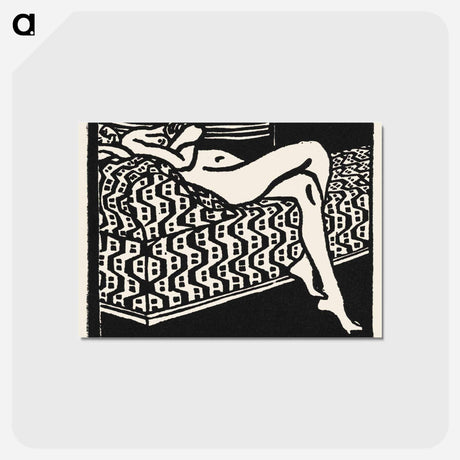アートポストカード-Nude Girl Lying on a Sofa - エルンスト ルートヴィヒ キルヒナー Postcard.