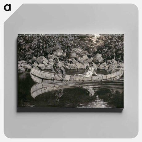 アートパネル-Paddling the Wounded British Officer
 - フレデリック レミントン Canvas.