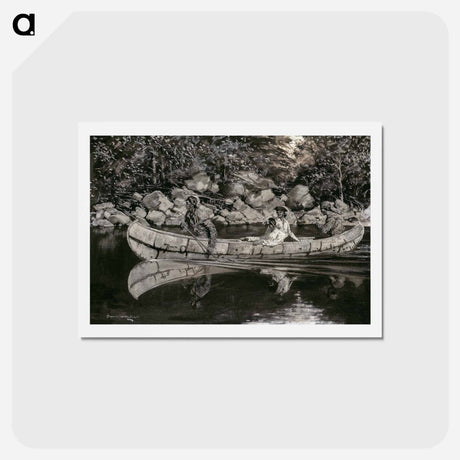 アートポストカード-Paddling the Wounded British Officer
 - フレデリック レミントン Postcard.