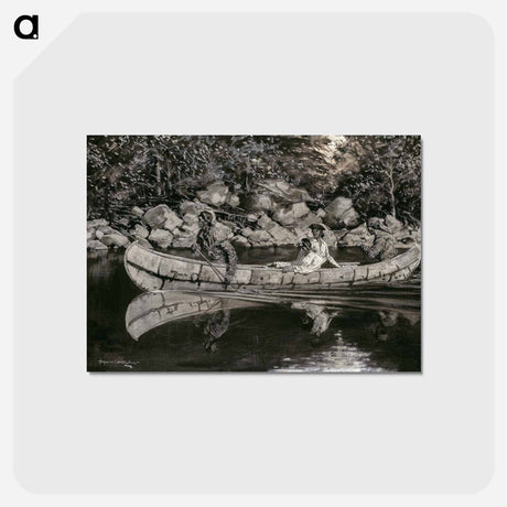 アートポストカード-Paddling the Wounded British Officer
 - フレデリック レミントン Postcard.