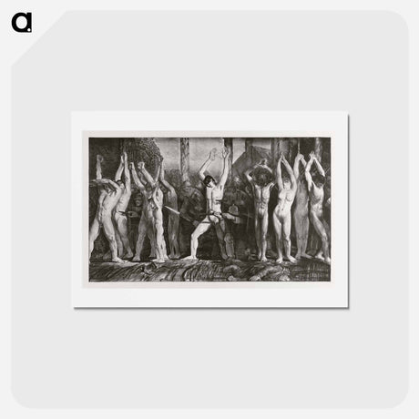 アートポストカード-The barricade, first stone - ジョージ ベローズ Postcard.