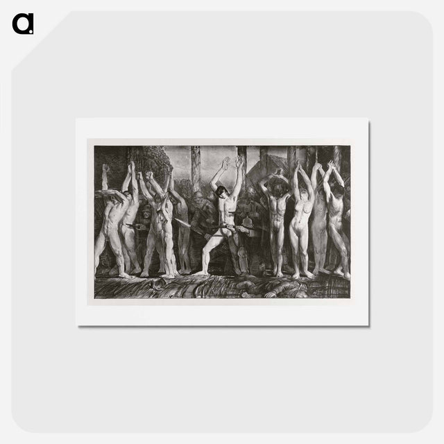 アートポストカード-The barricade, first stone - ジョージ ベローズ Postcard.