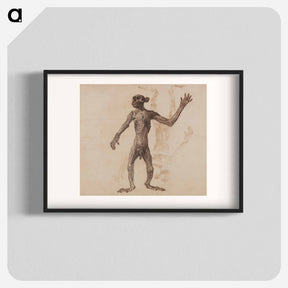アートポスター-Monkey Standing, Anterior View
 - ジョージ スタッブス Poster.