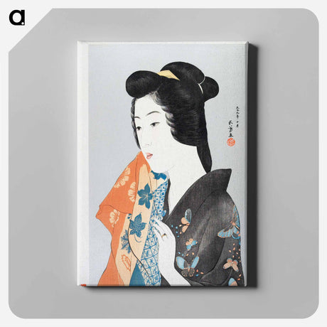 アートパネル-Woman Holding a Hand Towel
 - 橋口 五葉 Canvas.