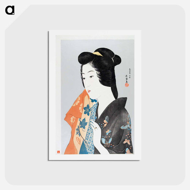 アートポストカード-Woman Holding a Hand Towel
 - 橋口 五葉 Postcard.