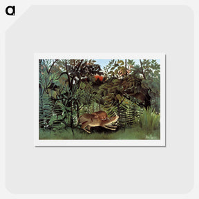 アートポストカード-The Hungry Lion Throws Itself on the Antelope - アンリ ルソー Postcard.