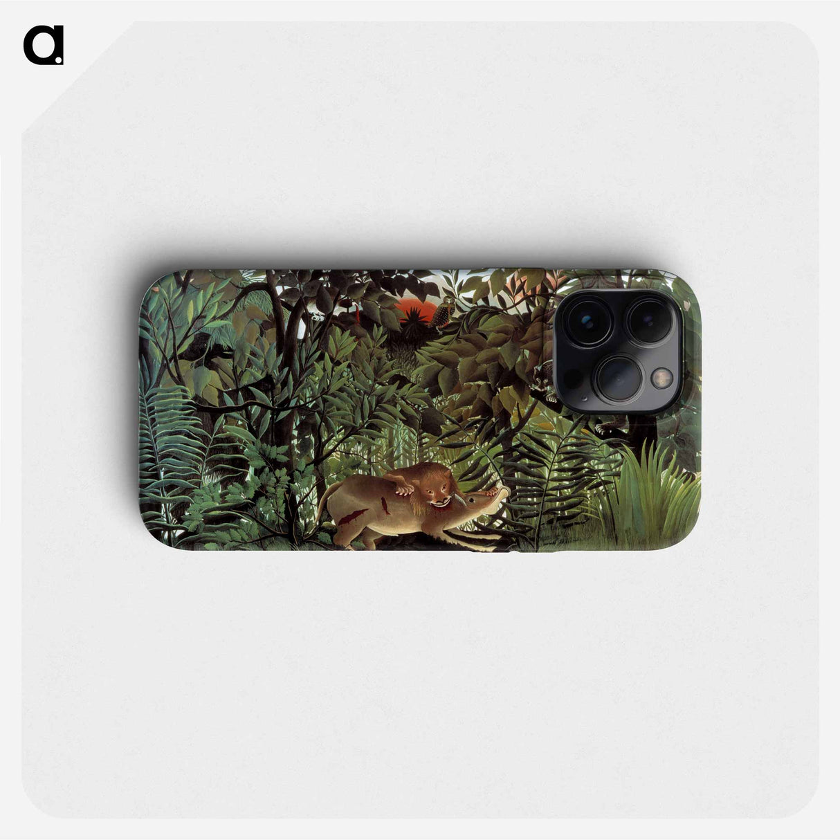 The Hungry Lion Throws Itself on the Antelope - Henri Rousseau Phone Case.