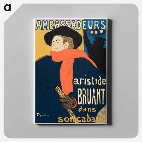 アートパネル-Ambassadeurs: Aristide Bruant dans son cabaret - アンリ ド トゥールーズ ロートレック Canvas.