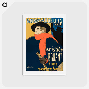 アートポストカード-Ambassadeurs: Aristide Bruant dans son cabaret - アンリ ド トゥールーズ ロートレック Postcard.