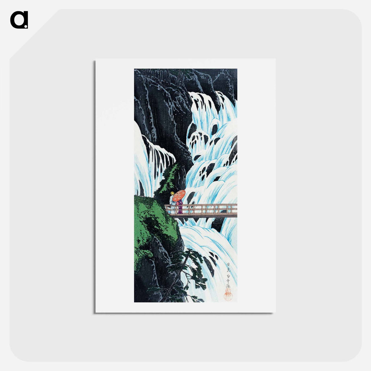 アートポストカード-Shiragumo Waterfall of Nikkō - 高橋 宏明 Postcard.