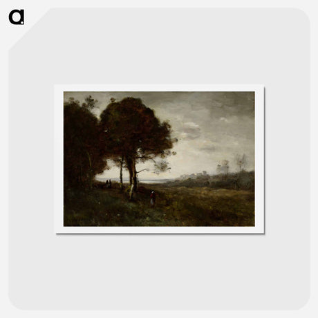 アートポストカード-A Torrent at Romagnes
 - ジャン バティスト カミーユ コロー Postcard.