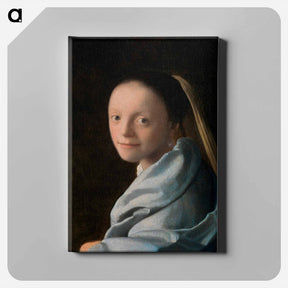 アートパネル-Study of a Young Woman - ヨハネス フェルメール Canvas.