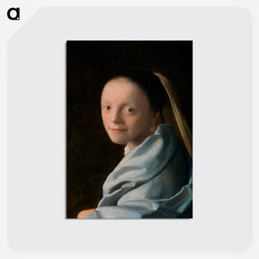 アートポストカード-Study of a Young Woman - ヨハネス フェルメール Postcard.