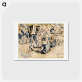 アートポストカード-Figures on Beach, Coney Island
 - ジュール パスキン Postcard.
