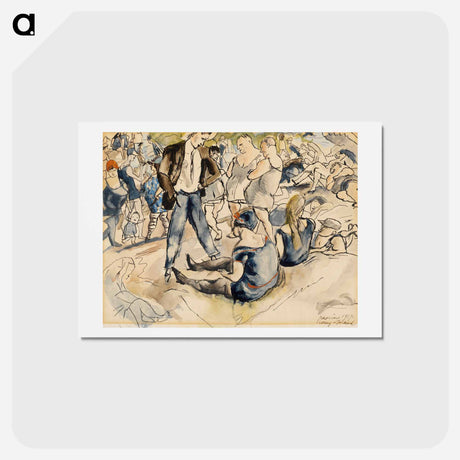 アートポストカード-Figures on Beach, Coney Island
 - ジュール パスキン Postcard.