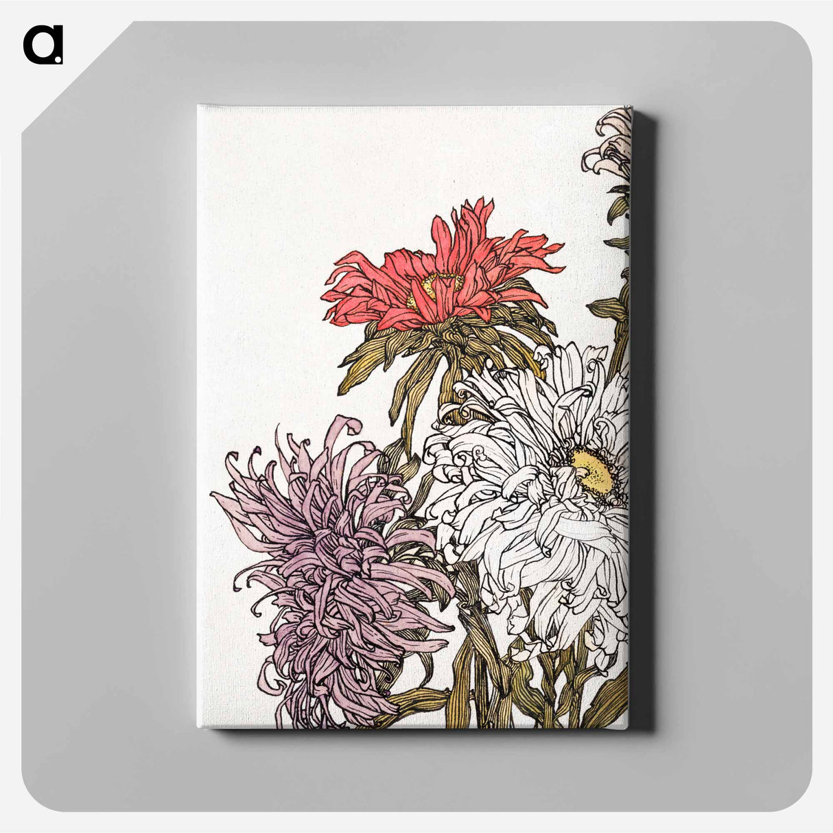 Chrysanthemums - Julie de Grague Canvas.