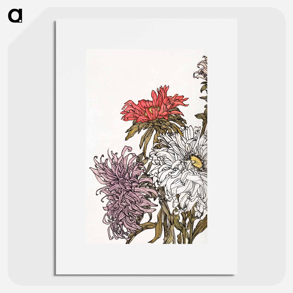 Chrysanthemums - Julie de Gragues Poster.