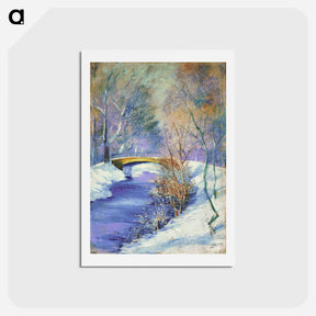 アートポストカード-Tiergarten im Winter - レッサー ユリィ Postcard.