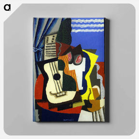 アートパネル-Guitar and Pomegranates by a Window - ルイ マルクーシ Canvas.